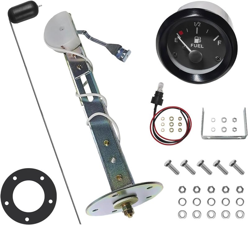 ZNDAW 2" 52mm Fuel Level Gauge, 12V Fuel Tank Meter w/Fuel Level Sensor E-1/2-F Pointer, Universal Gauge Float Gas Tank Sending Unit for Boat Truck RV Motorcycle, Car Accessories - Image 1